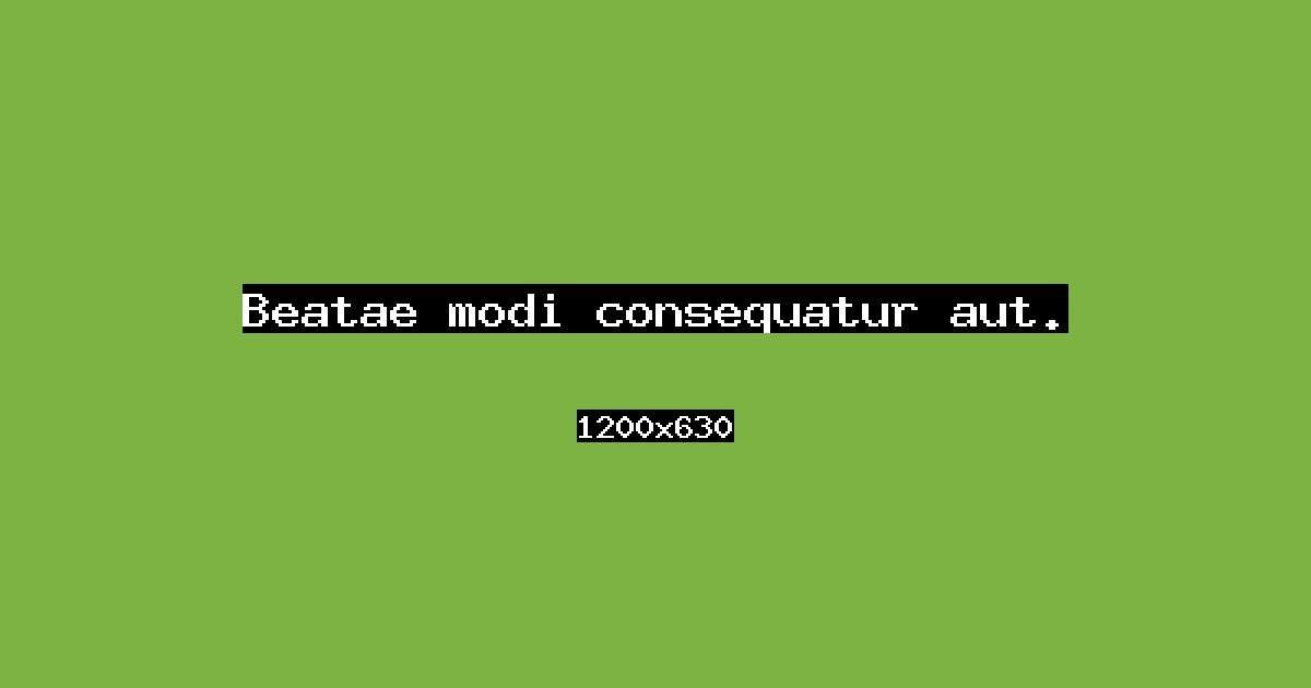 Event cover: Beatae modi consequatur aut.