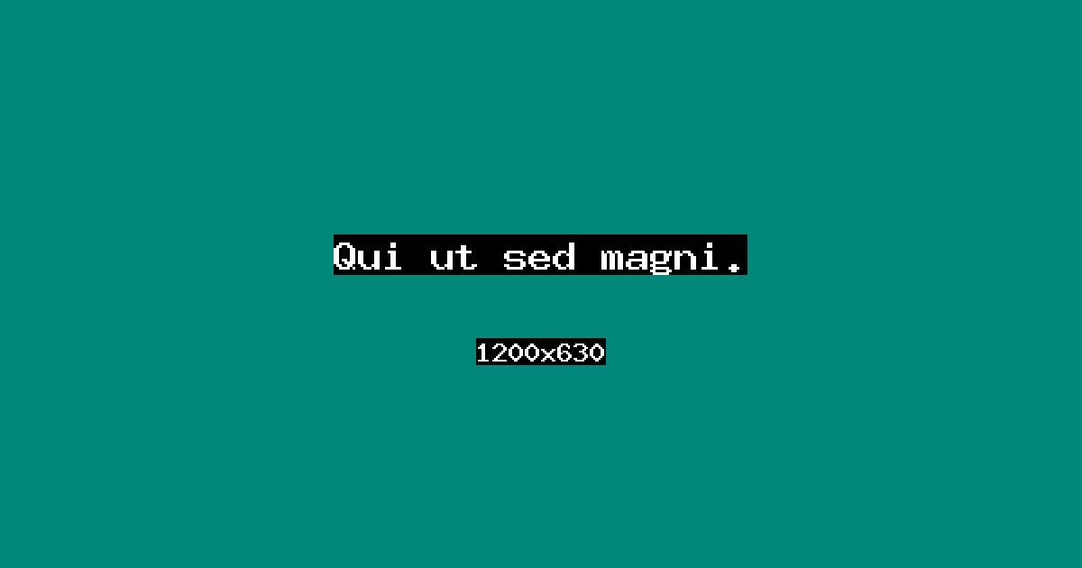 Event cover: Qui ut sed magni.