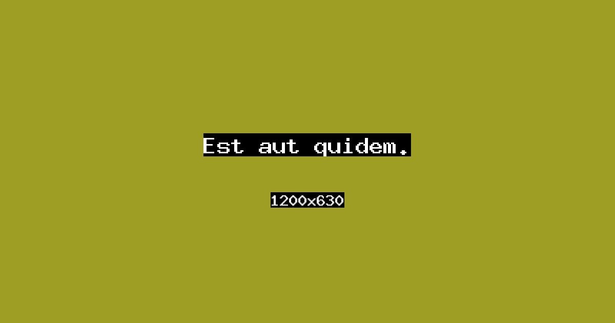 Event cover: Est aut quidem.