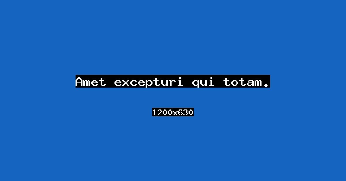 Event cover: Amet excepturi qui totam.