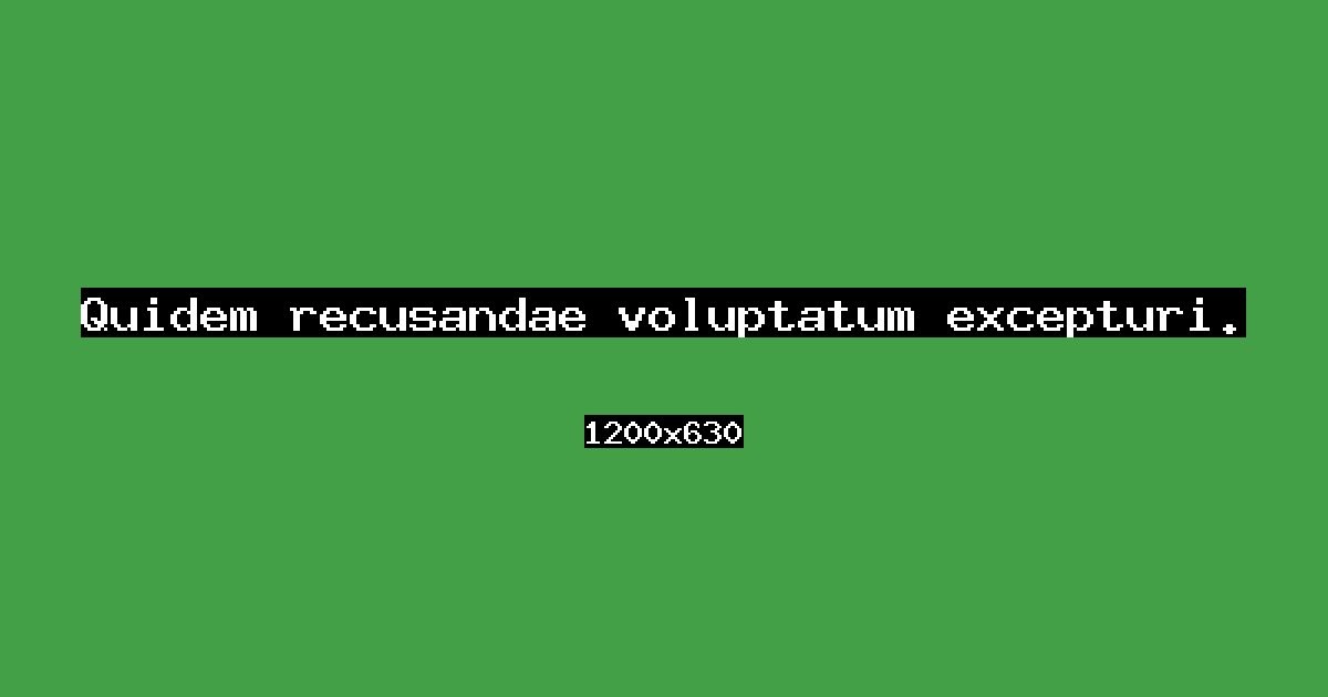 Event cover: Quidem recusandae voluptatum excepturi.