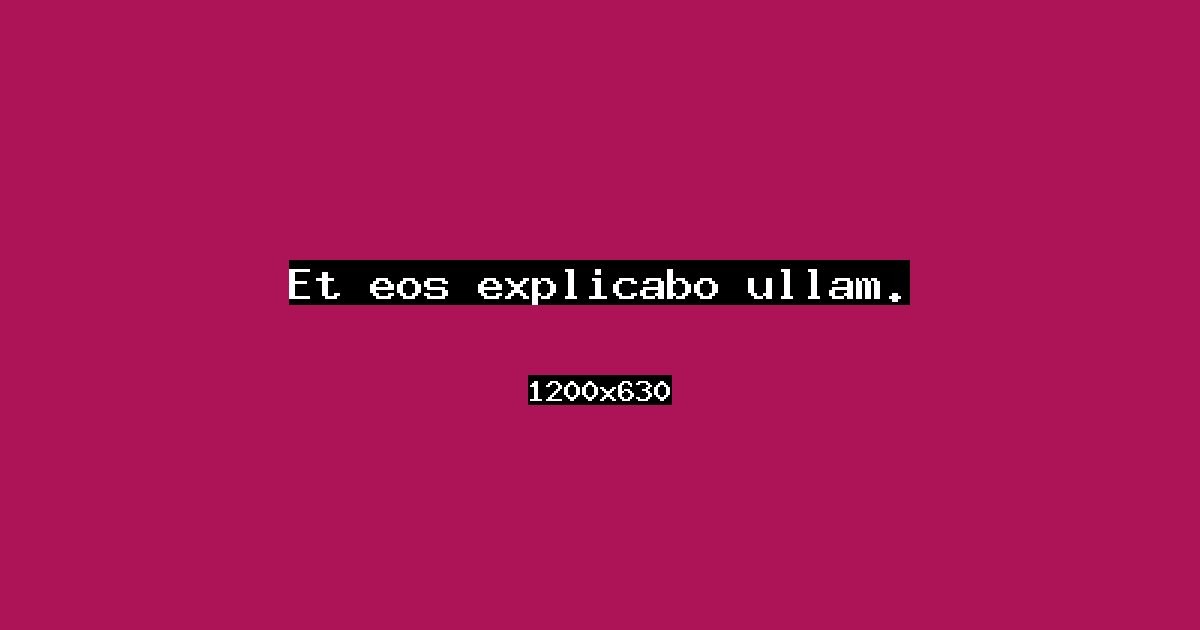Event cover: Et eos explicabo ullam.
