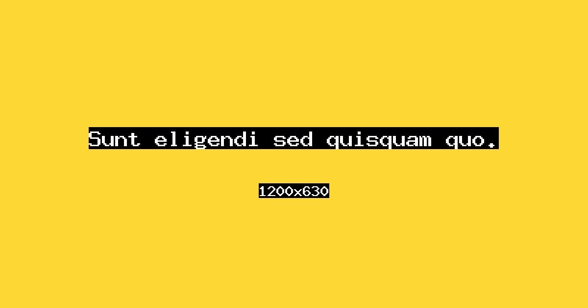 Event cover: Sunt eligendi sed quisquam quo.