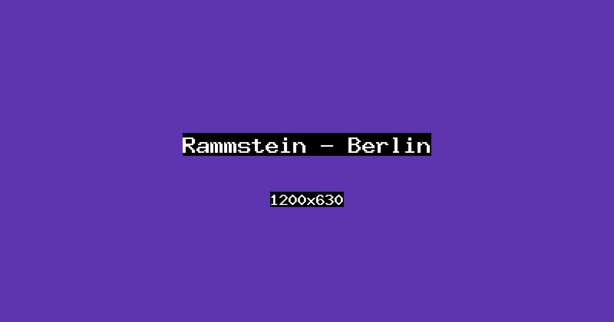 Event cover: Rammstein — Berlin