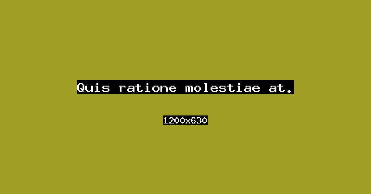 Event cover: Quis ratione molestiae at.