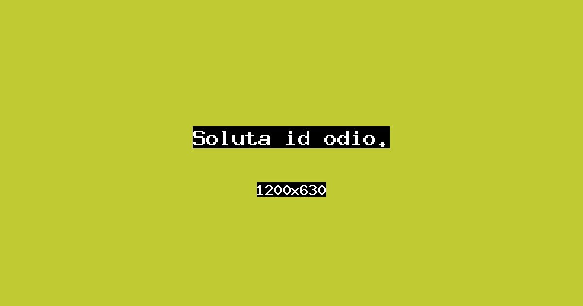 Event cover: Soluta id odio.