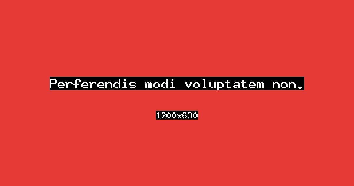 Event cover: Perferendis modi voluptatem non.