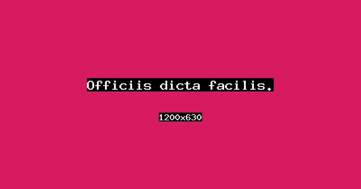 Event cover: Officiis dicta facilis.