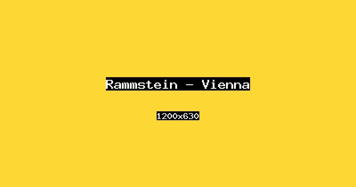 Event cover: Rammstein — Vienna