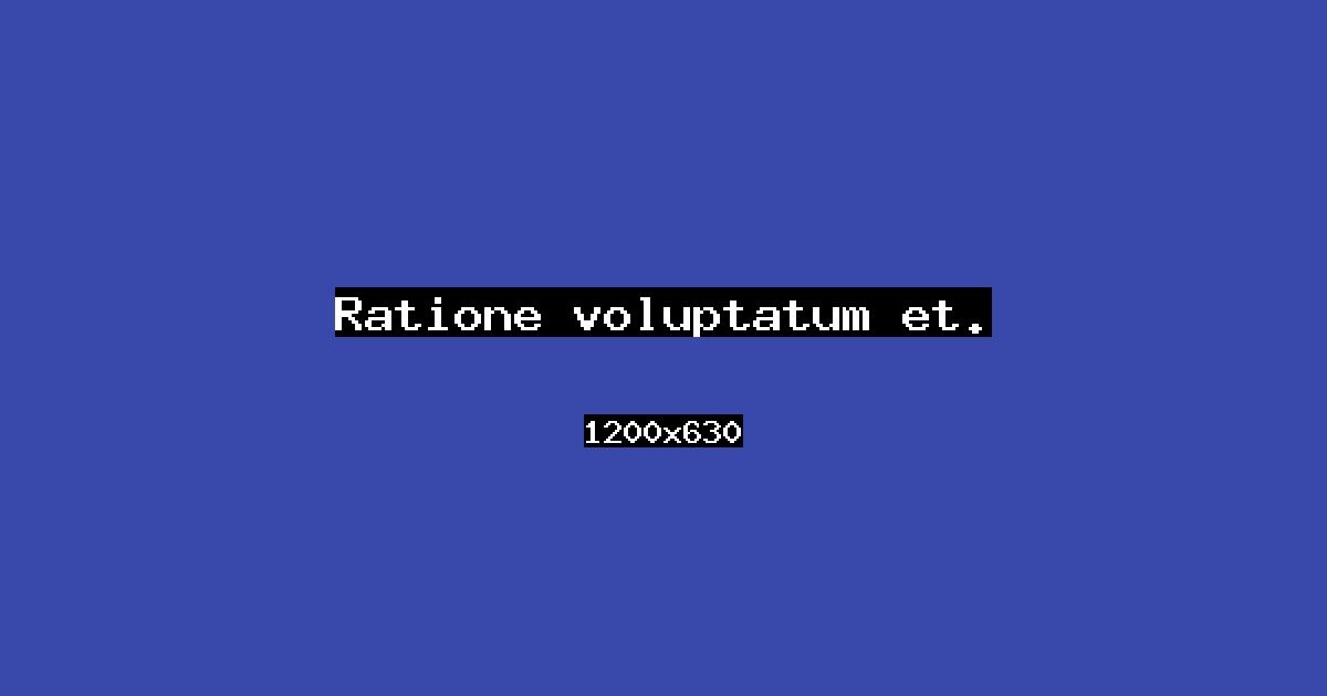 Event cover: Ratione voluptatum et.