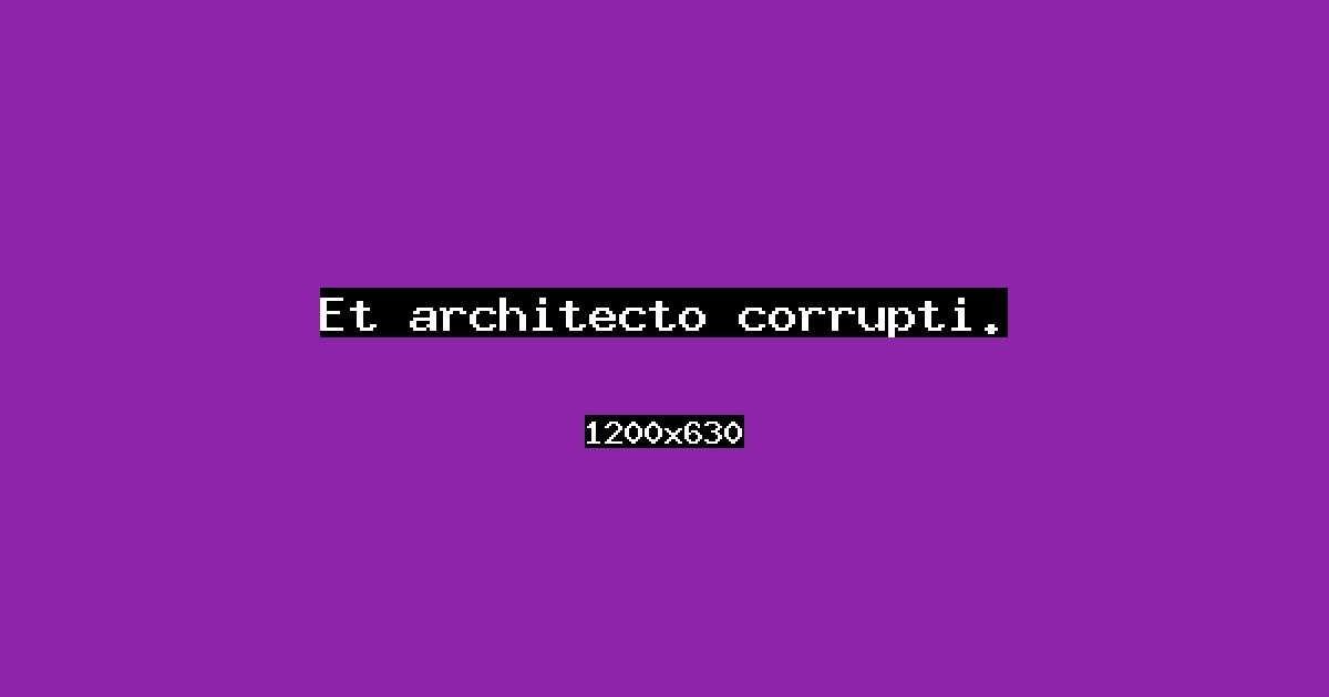 Event cover: Et architecto corrupti.