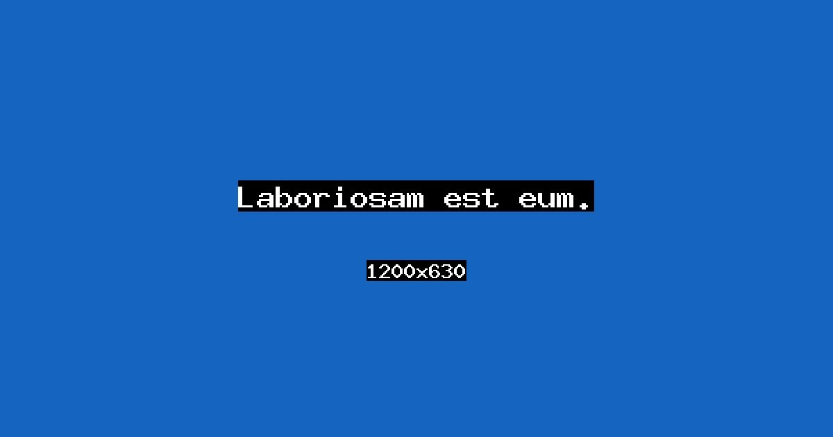 Event cover: Laboriosam est eum.