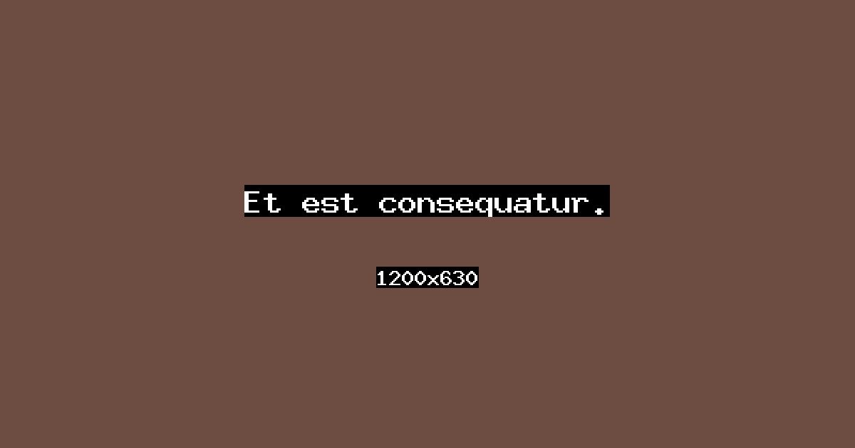 Event cover: Et est consequatur.