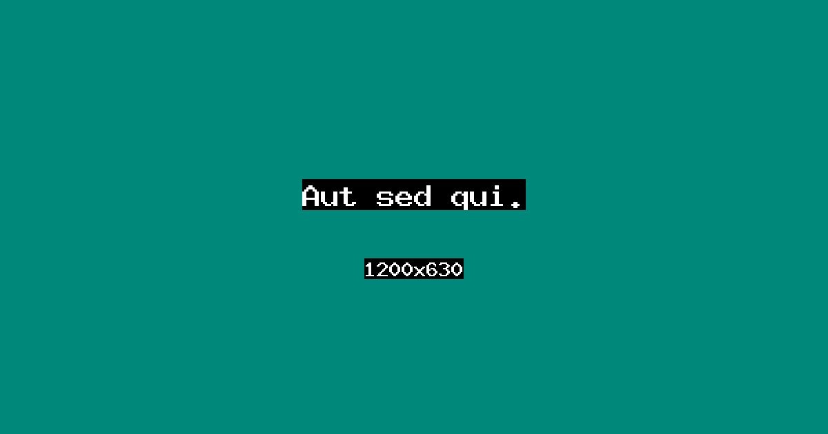 Event cover: Aut sed qui.