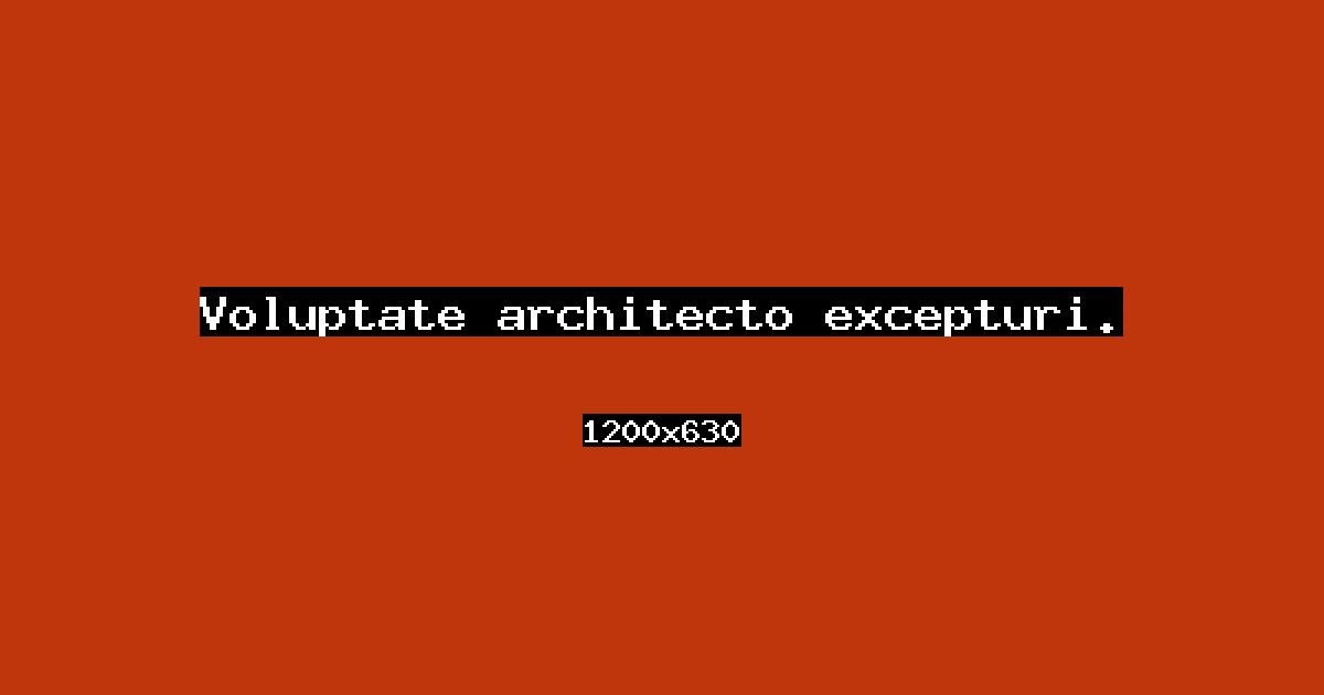Event cover: Voluptate architecto excepturi.