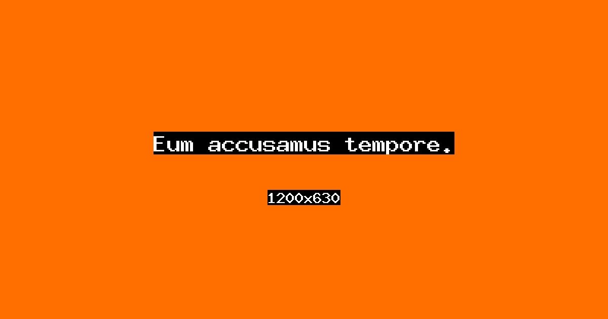 Event cover: Eum accusamus tempore.